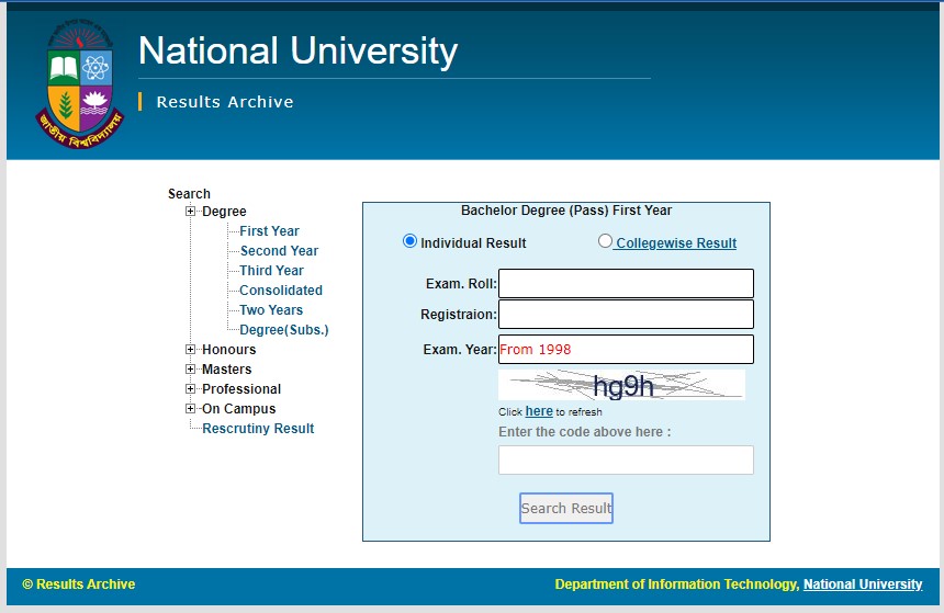 National University First Years result