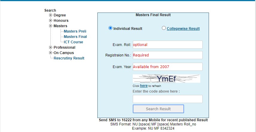 National University Masters Final Result 2024